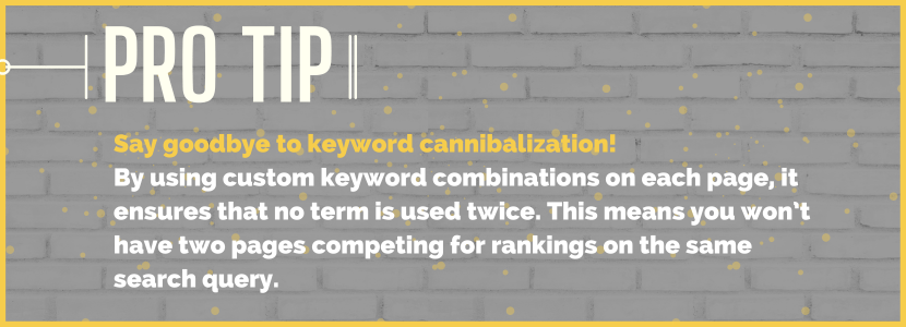 pro tip - keyword cannibalization