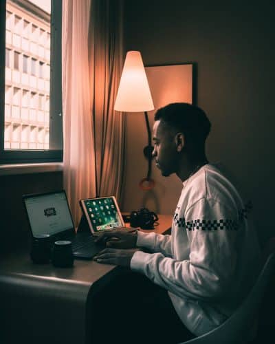 person searching for leads
