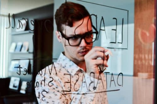 business owner developing lead gen strategy